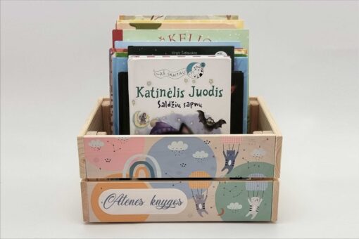 Medinė dėžė knygoms Kačiukai